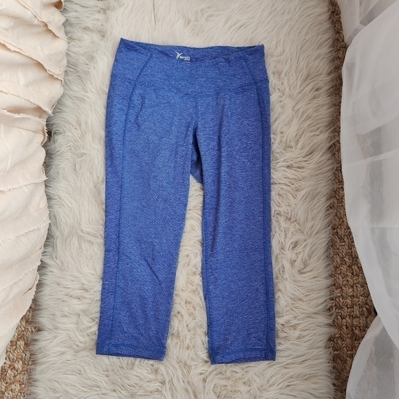 Old Navy Active Blue Striped Leggings - Picture 1 of 4